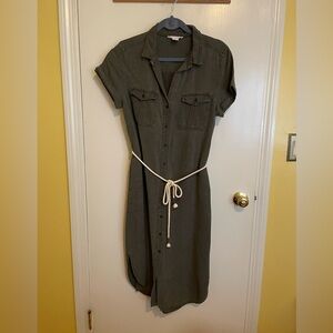 Olive Green Shirt Dress